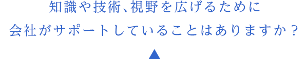 知識や技術、視野を広げるために会社がサポートしていることはありますか？