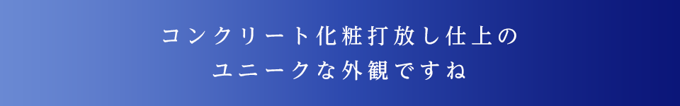 コンクリート化粧打放し仕上のユニークな外観ですね